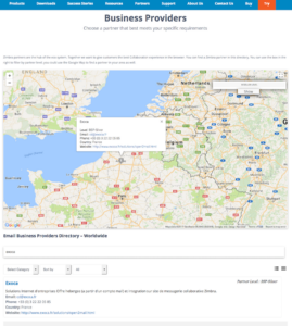 Capture ecran Zimbra BSP Partner Exoca