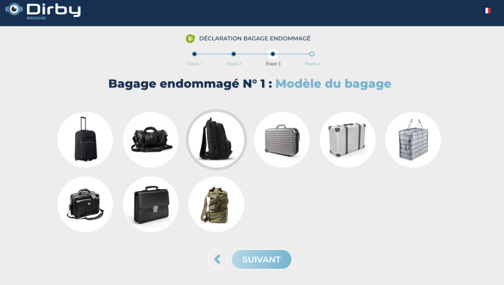 Dirby-ecran bagage-exoca application borne